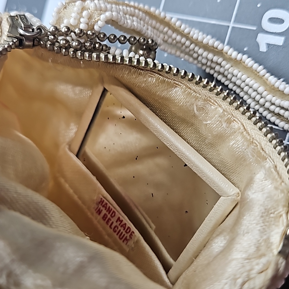 Vintage evening bag handmade from Bulgaria with mirror - Picture 9 of 12